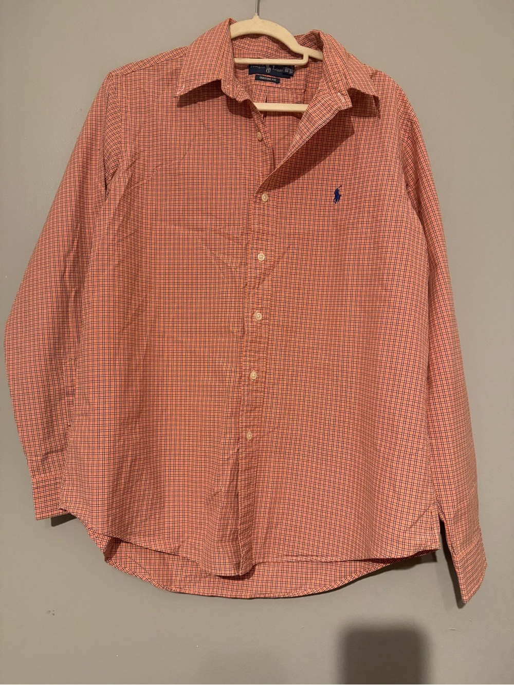 Polo by Ralph Lauren Orange Check Long-Sleeve Button-Down Shirt